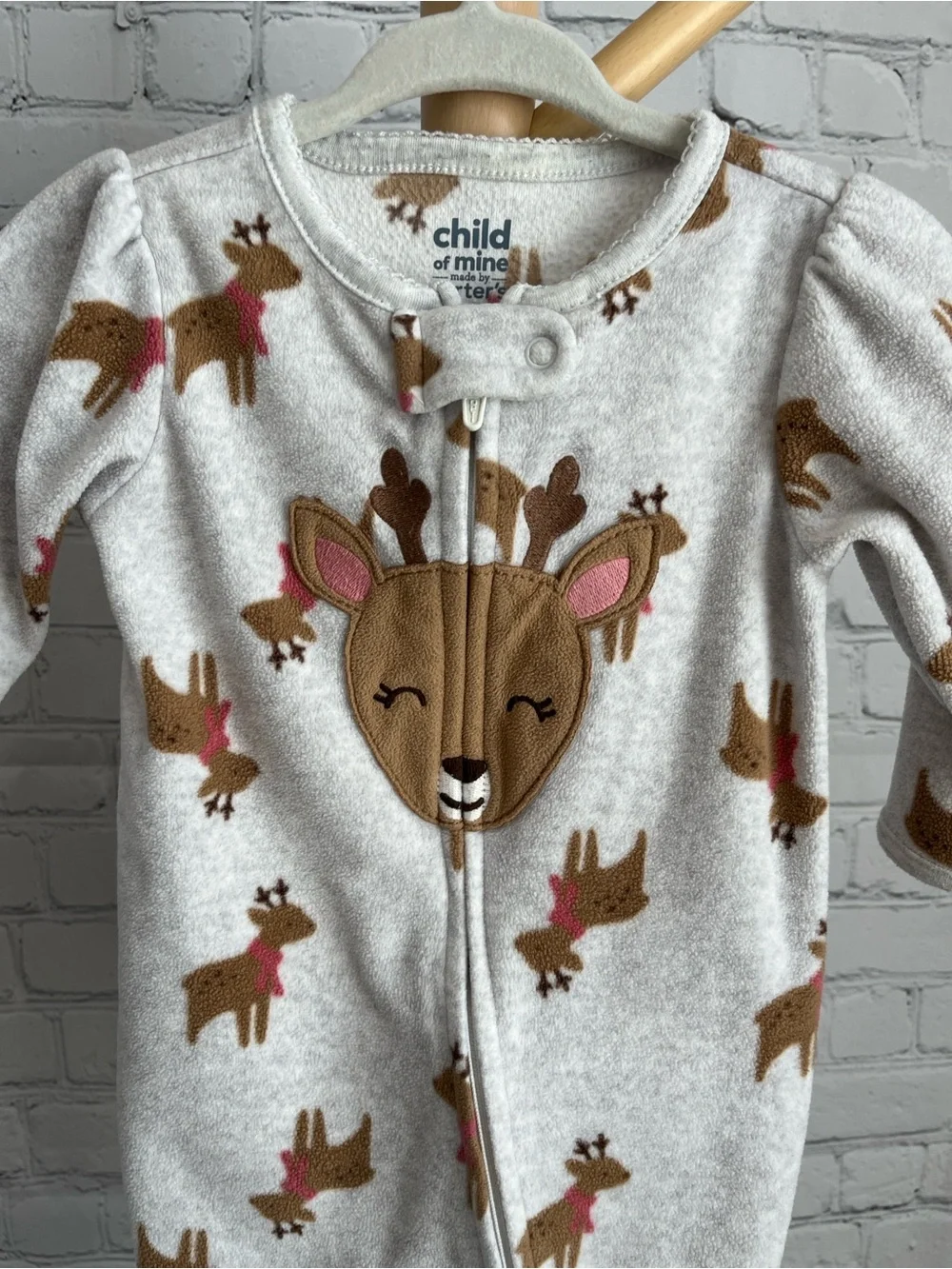⭐️⭐️PICK 5 / $20 Child of Mine Gray Reindeer Fleece One-Piece Pajamas